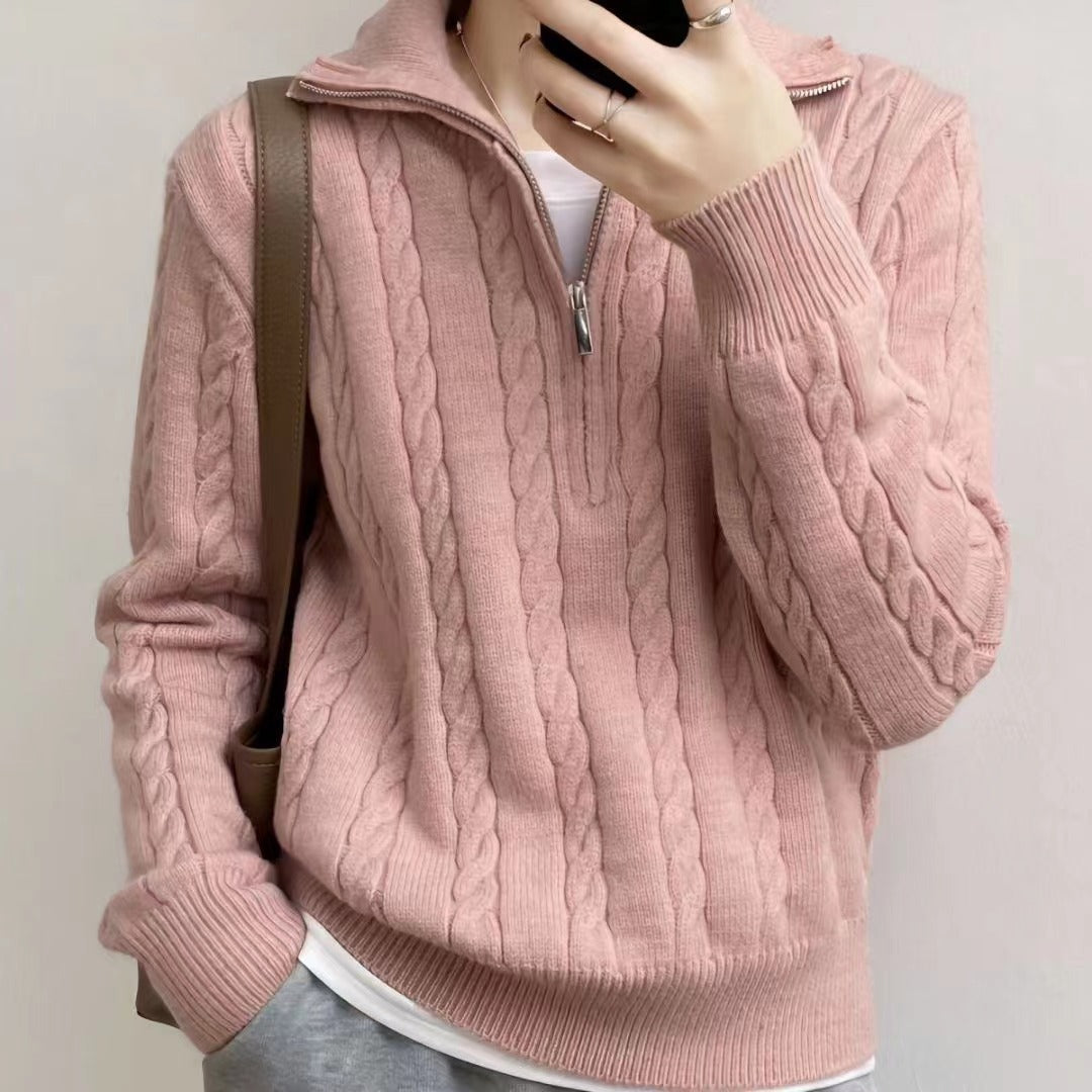Pullover zippé à manches longues