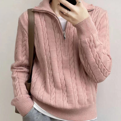 Pullover zippé à manches longues